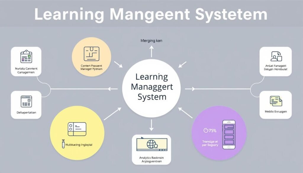 Ekosistem Learning Management System dengan berbagai komponen terintegrasi