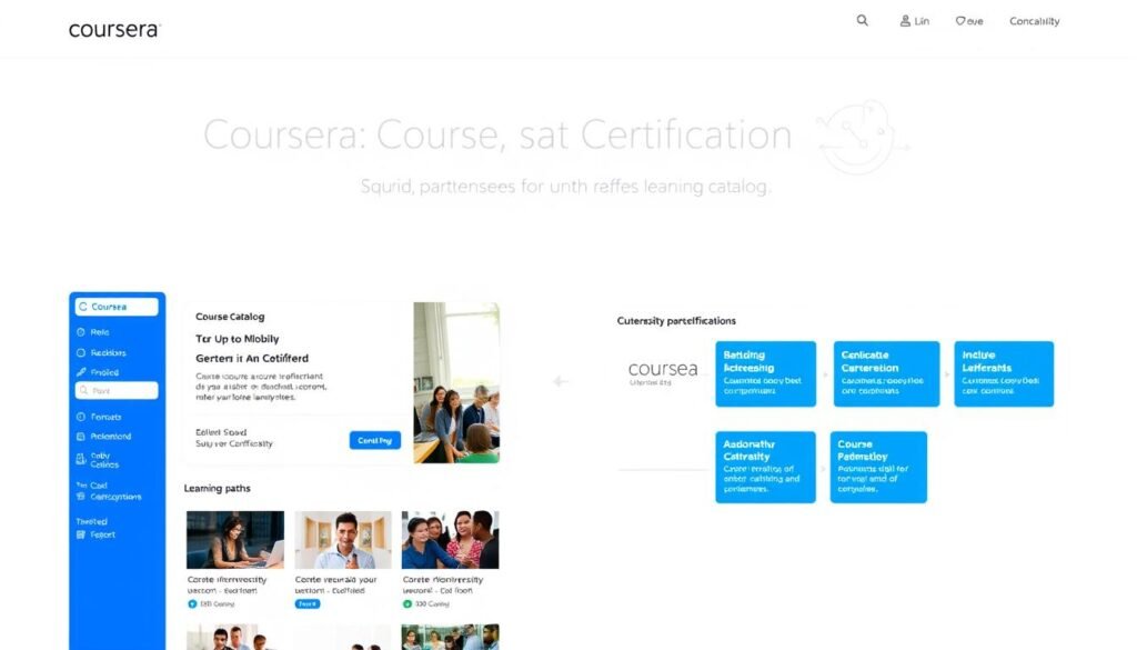 Tampilan kursus dan sertifikasi pada platform Coursera