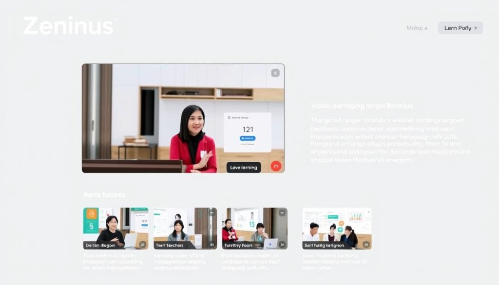 Tampilan video pembelajaran dan fitur interaktif Zenius